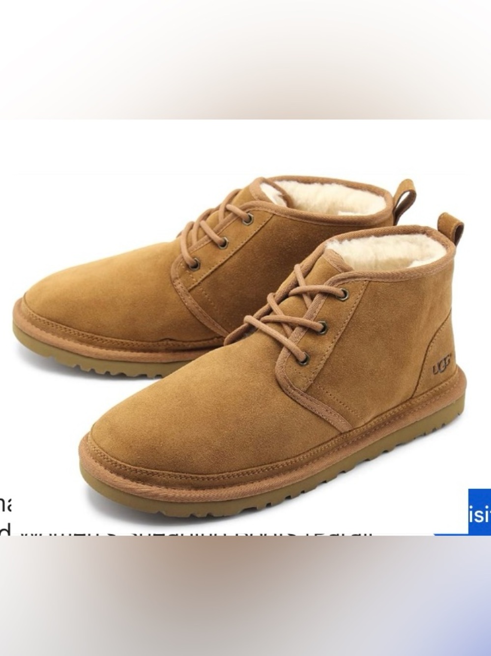 UGG Neumel Men's Chestnut Tan Suede Lace Up Chukka Boots Size 10